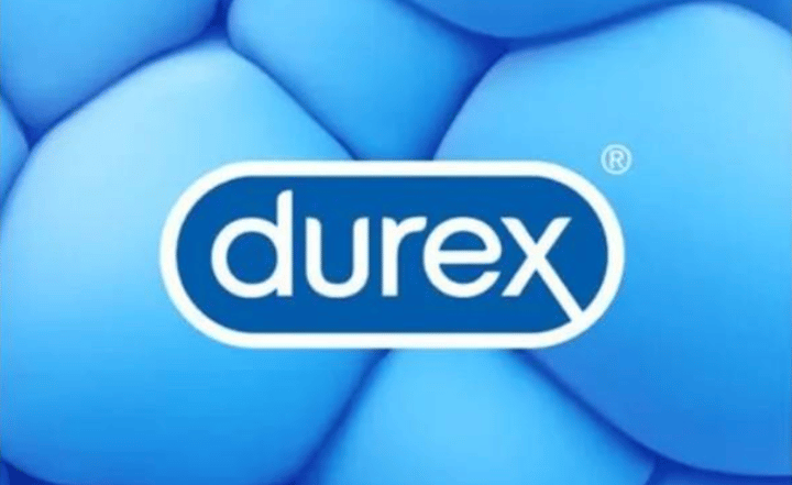 Durex logo on blue rounded shapes