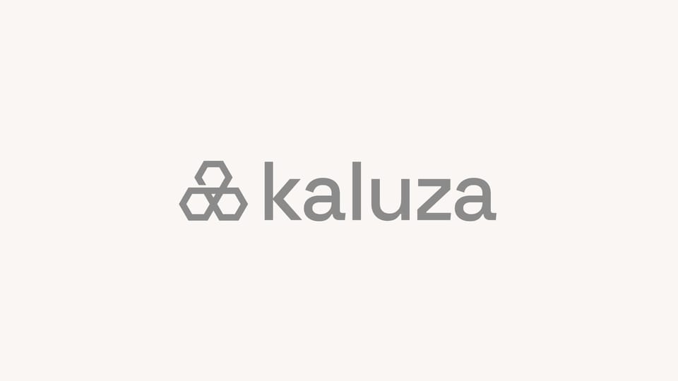 Full Kaluza logo with connected hexagons and wordmark