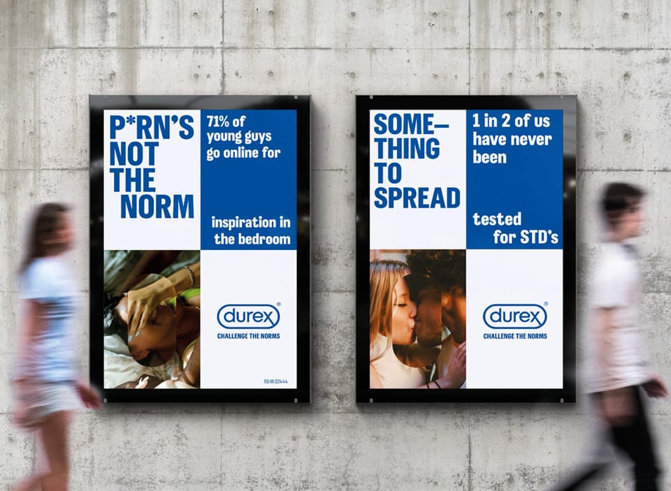 Durex posters with statistics about sex education